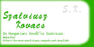 szalviusz kovacs business card